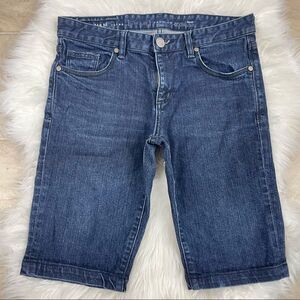 N & M Bermuda cuffed jean shorts 30x32 dark blue.